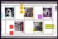 Art Deco Structures Mint Sheet of 5 Stamps Canada, 2011